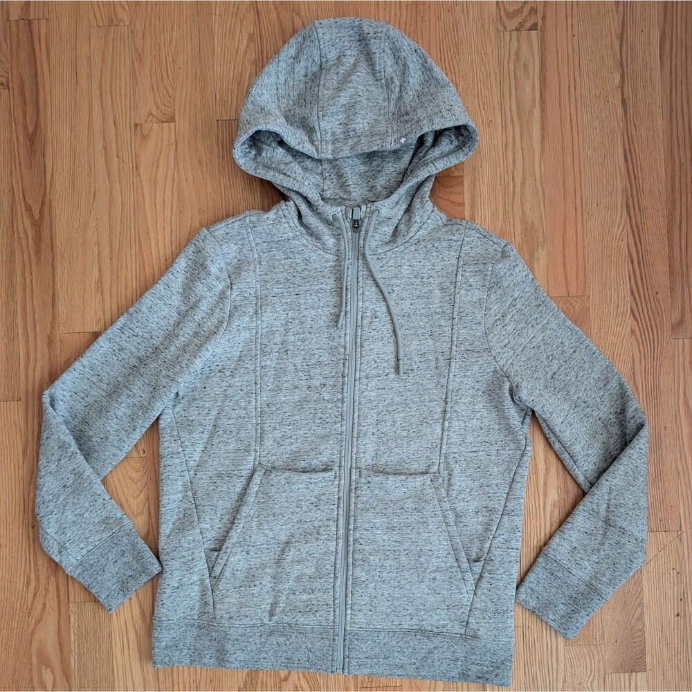 FIGS Full Zip On Shift Fleece Hoodie Sweatshirt Women's Medium Gray Heathered